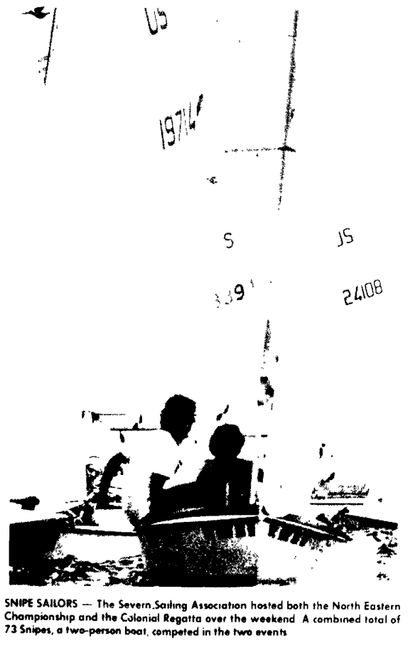 Old newspaper image of the 1980 regatta on the water